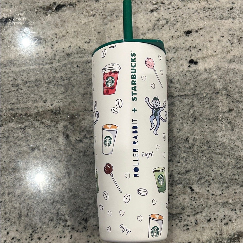 Starbucks Roller Rabbit Tumbler with Green Lid